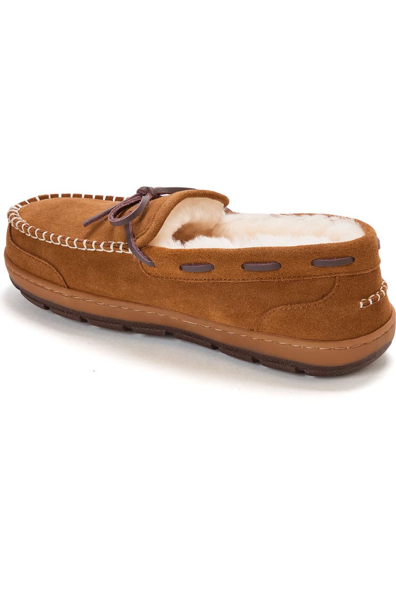DEARFOAMS Fireside Forster Genuine Shearling Moccasin, Alternate, color, Chestnut
