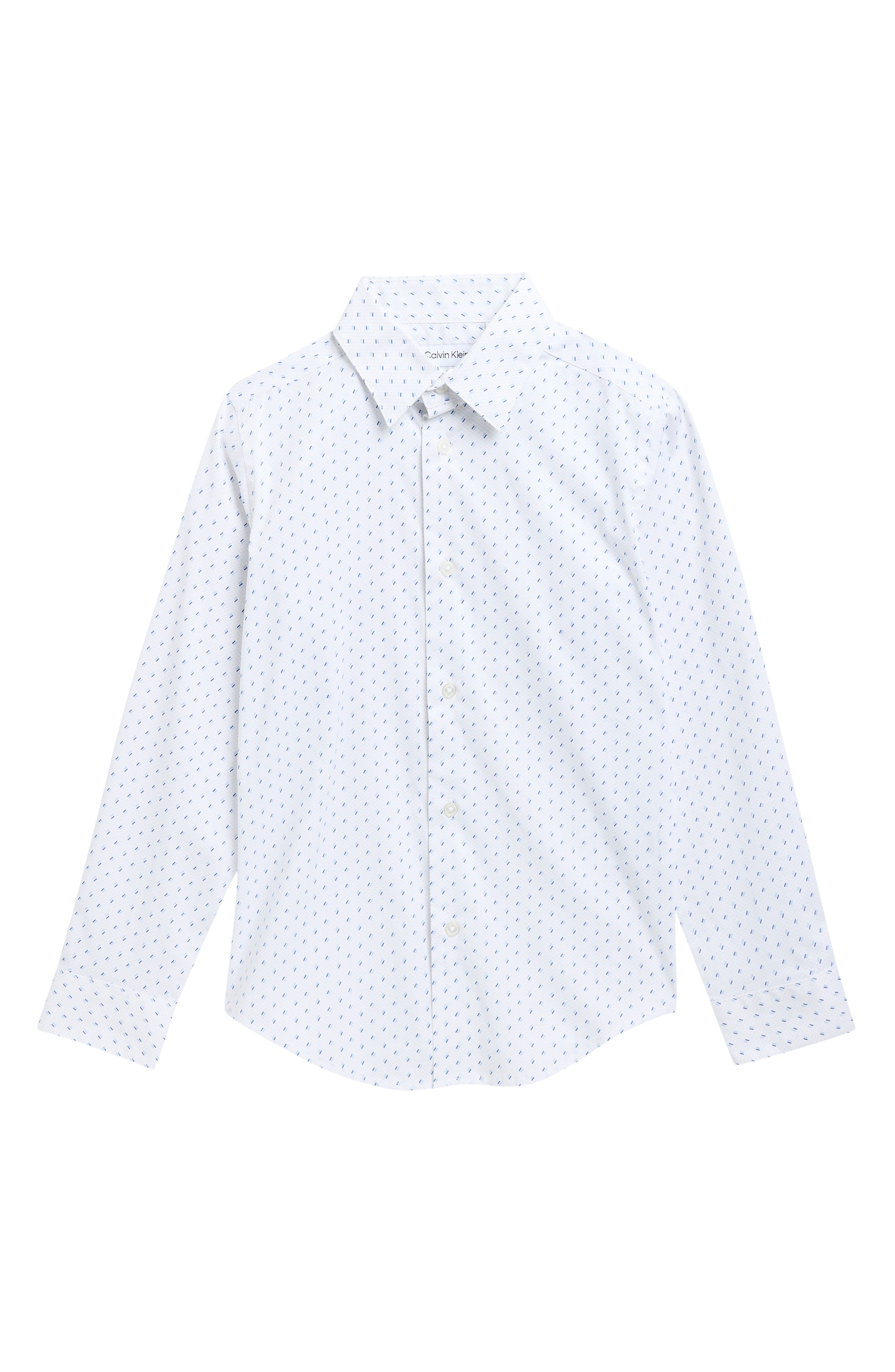 Kids' Double Dash Print Stretch Button-Down Shirt