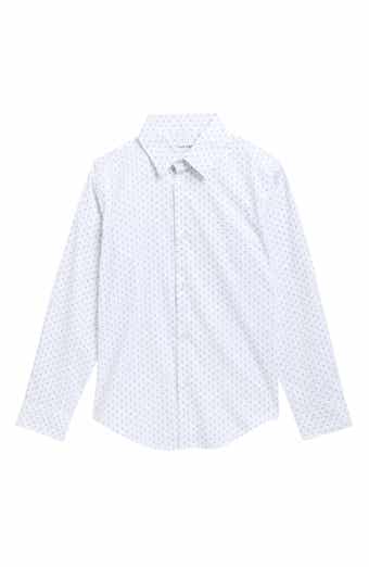 Kids' Double Dash Print Stretch Button-Down Shirt