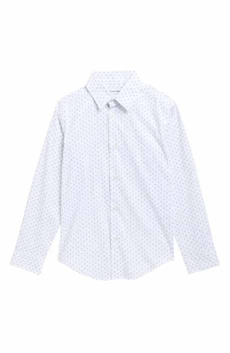 Kids' Double Dash Print Stretch Button-Down Shirt