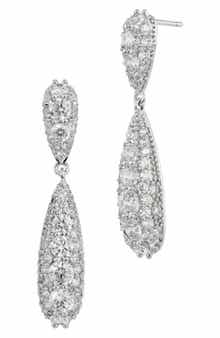 SAVVY CIE JEWELS Pavè Cubic Zirconia Briolette Drop Earrings