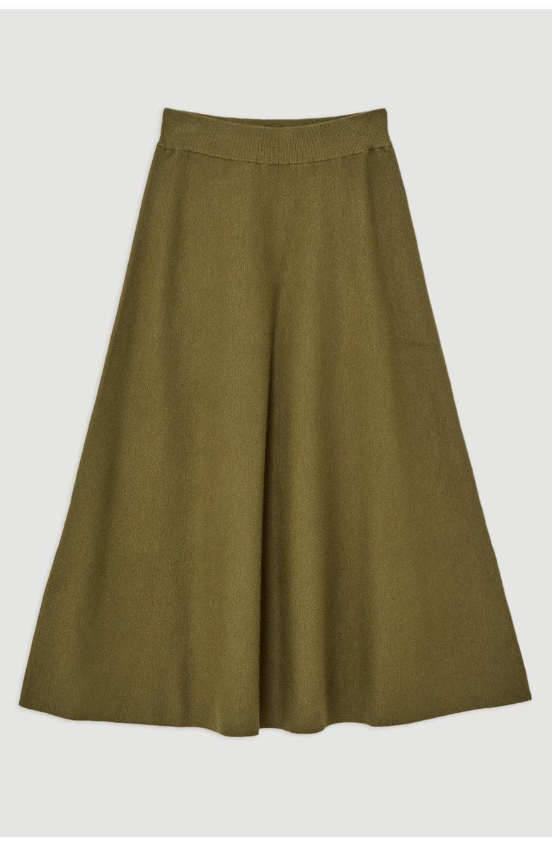 Karen Millen Milano Knit Full Midi Skirt, Alternate, color, Olive