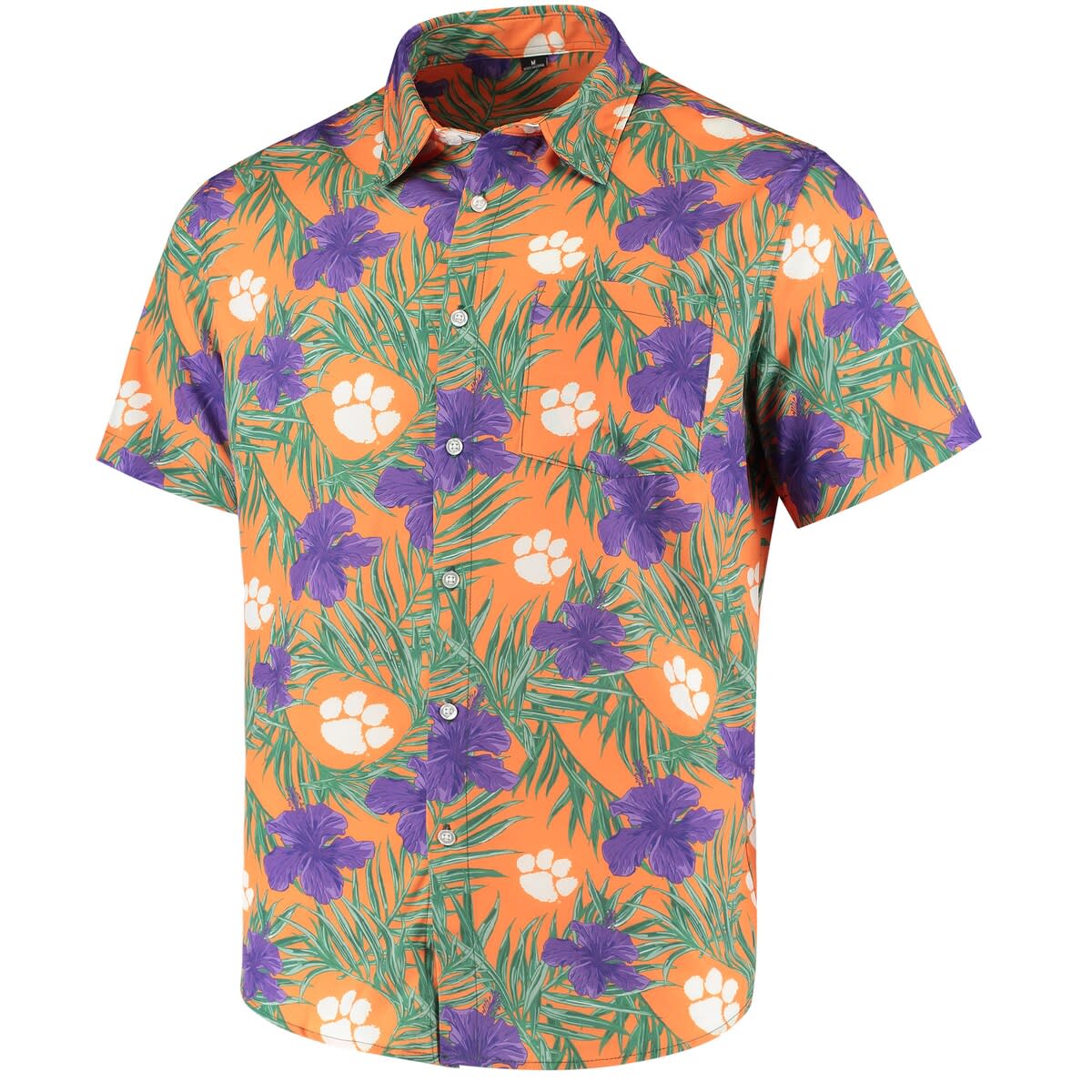Men's Orange Clemson Tigers Floral Button-Up Shirt - image 2