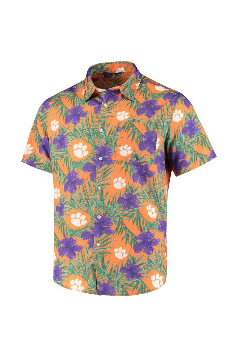 Men's Orange Clemson Tigers Floral Button-Up Shirt, Alternate, color, Orange