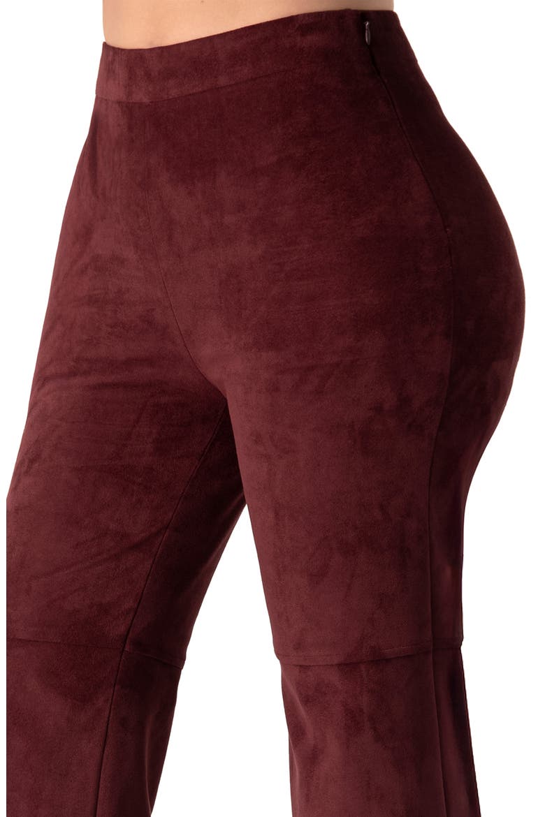 Straight-Leg  Faux-Suede Pants, Alternate, color, Wine