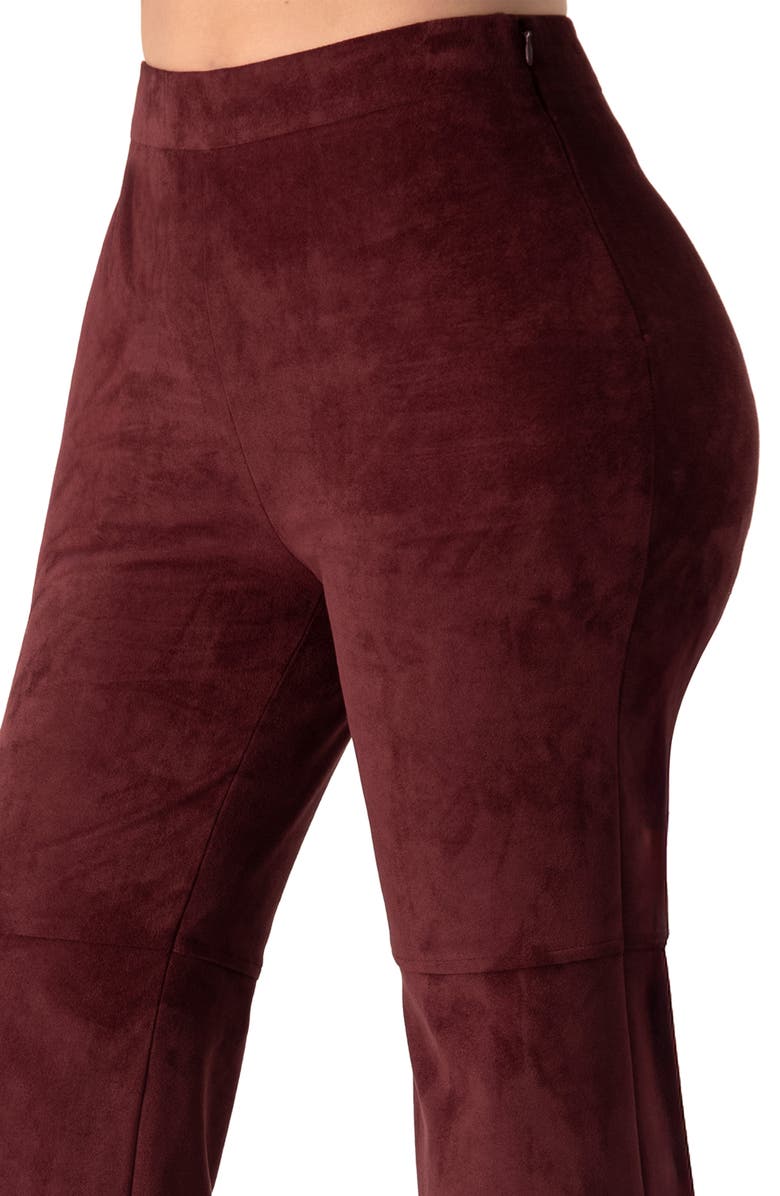 IVONNE Straight-Leg  Faux-Suede Pants, Alternate, color, Wine