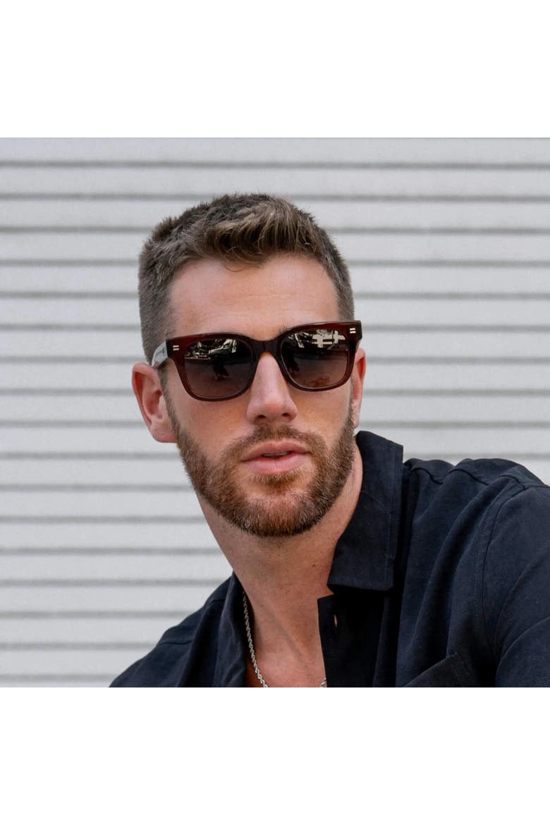 Nash - 49mm Square Polarized Sunglasses, Alternate, color, Red Garnet