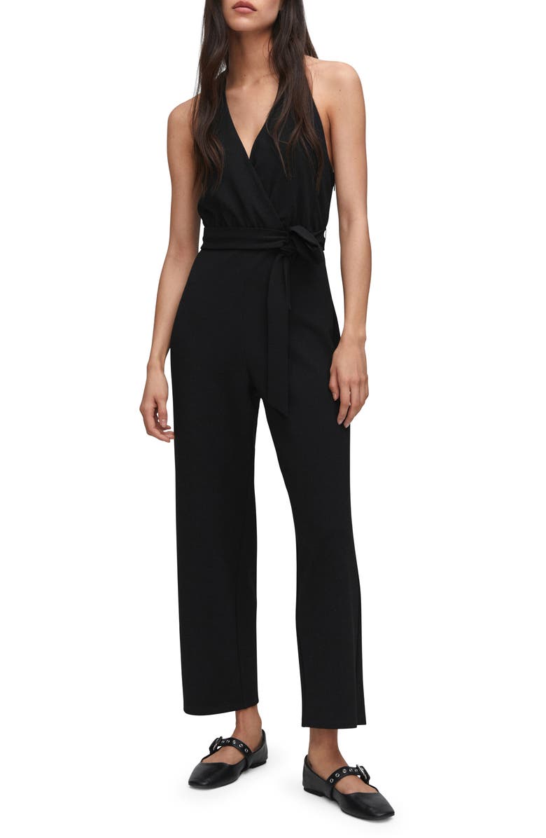 MANGO Halter Neck Jumpsuit, Main, color,