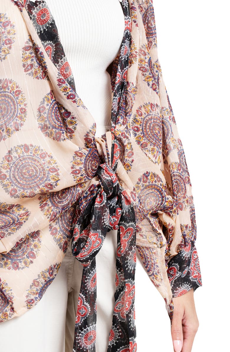 SAACHI Medallion Print Topper, Alternate, color, Black