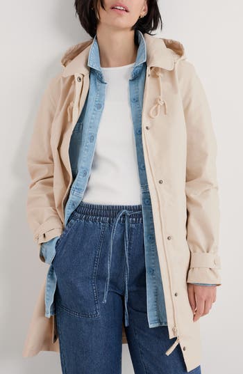 Seasalt Cornwall Cloudburst Waterproof Organic Cotton Coat In Gray