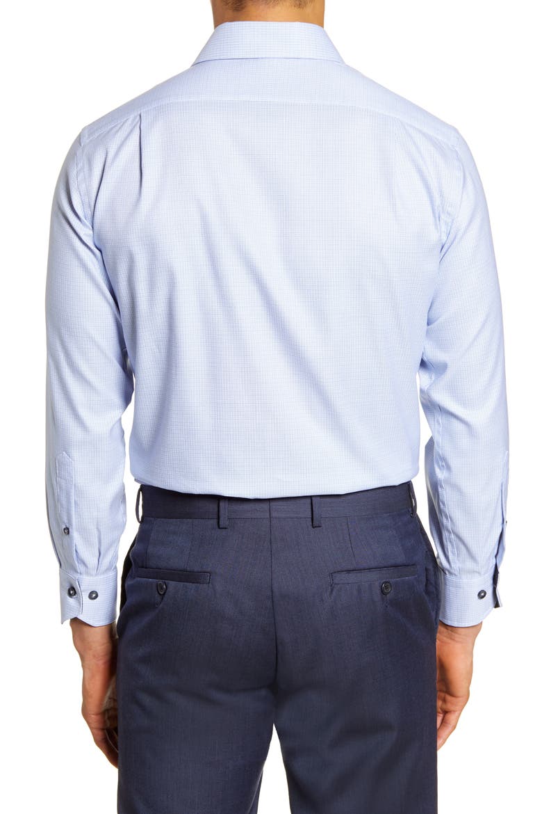 Trim Fit Check Dress Shirt, Alternate, color, LIGHT BLUE
