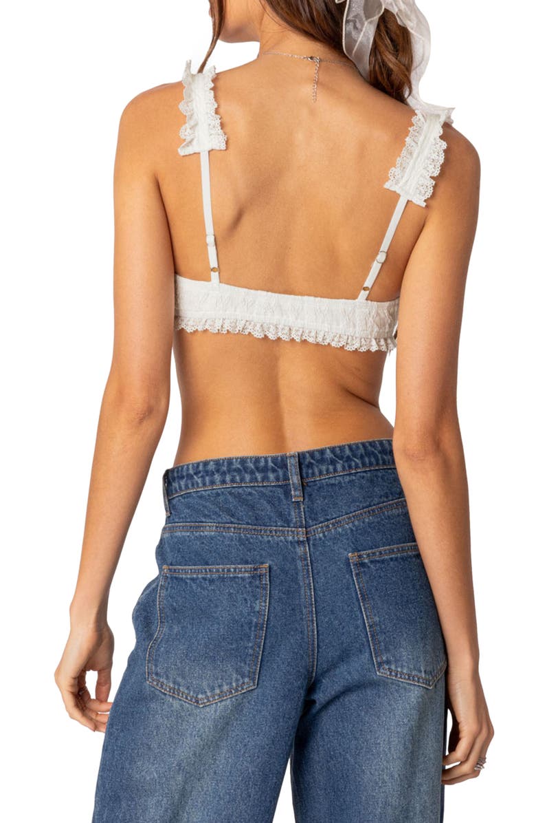EDIKTED Fairytale Lace Crop Top, Alternate, color, 