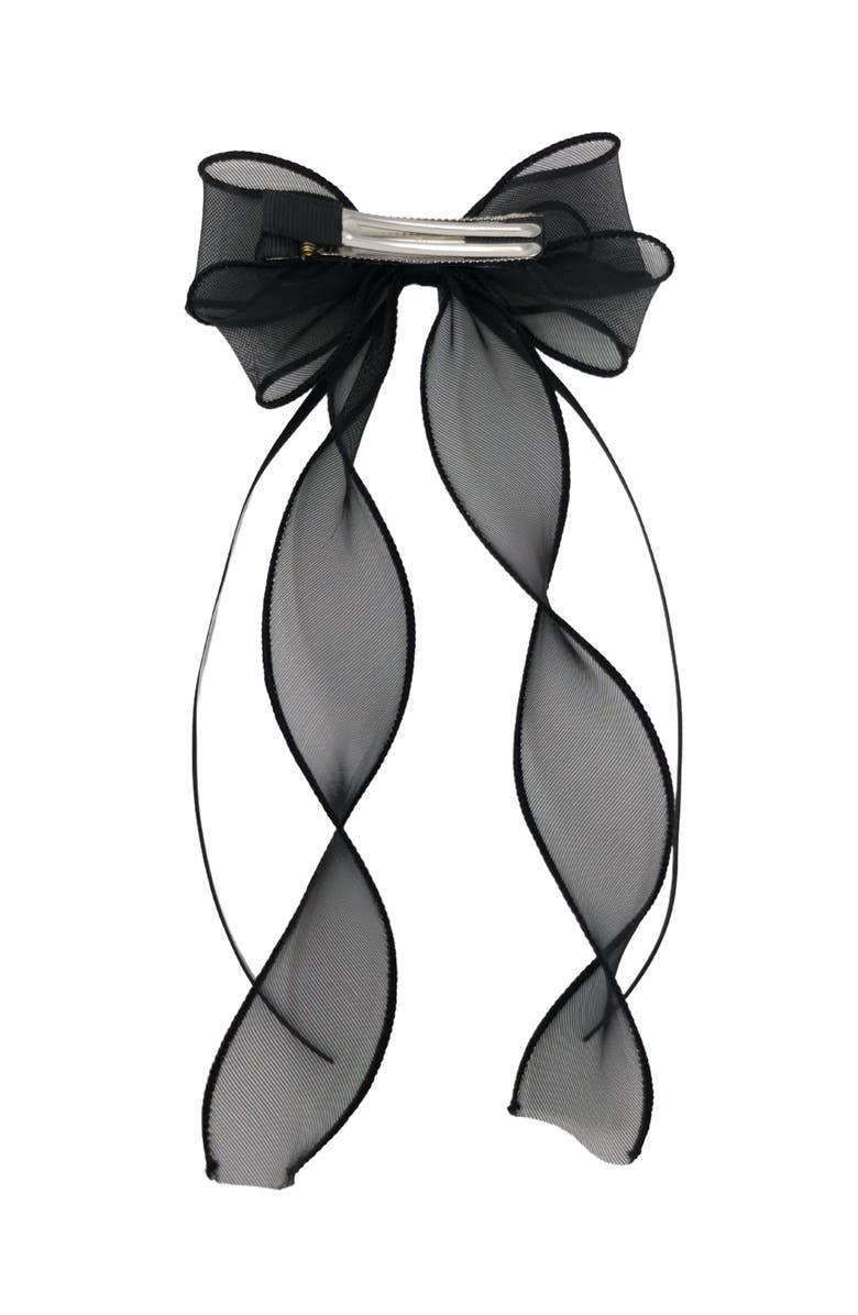 Puttisu Organza Double Ribbon Clip Gift Set with Tin Case, Alternate, color, Black