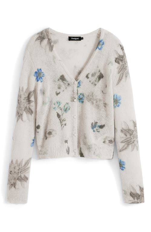 Desigual Floral Thin Gauge Cardigan In Multi