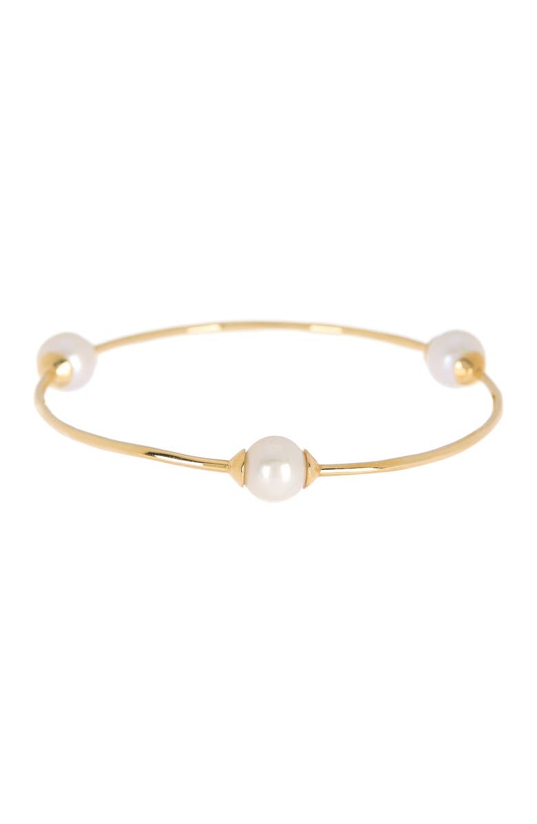 Ippolita 18K Yellow Gold Nova 3-Station 11mm Pearl Freshwater Pearl Bangle Bracelet, Main, color, 
