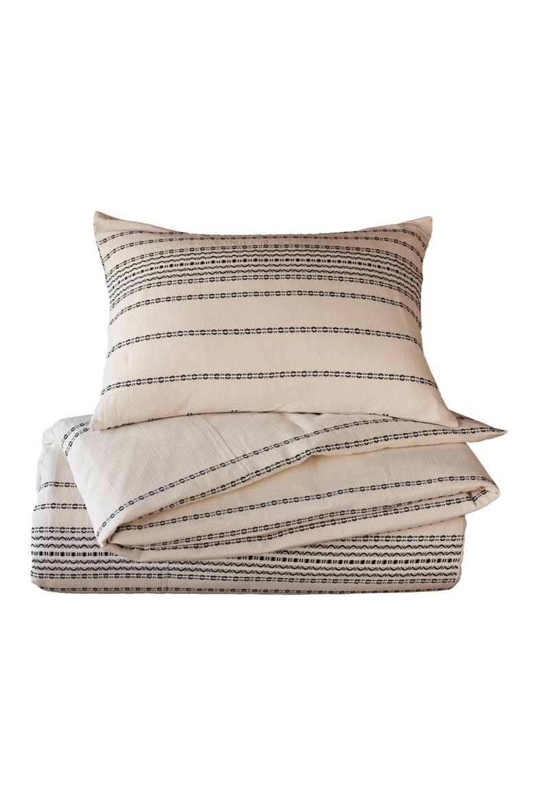 Rippled Stripe Organic Cotton Sham, Alternate, color, IVORY W/BLACK