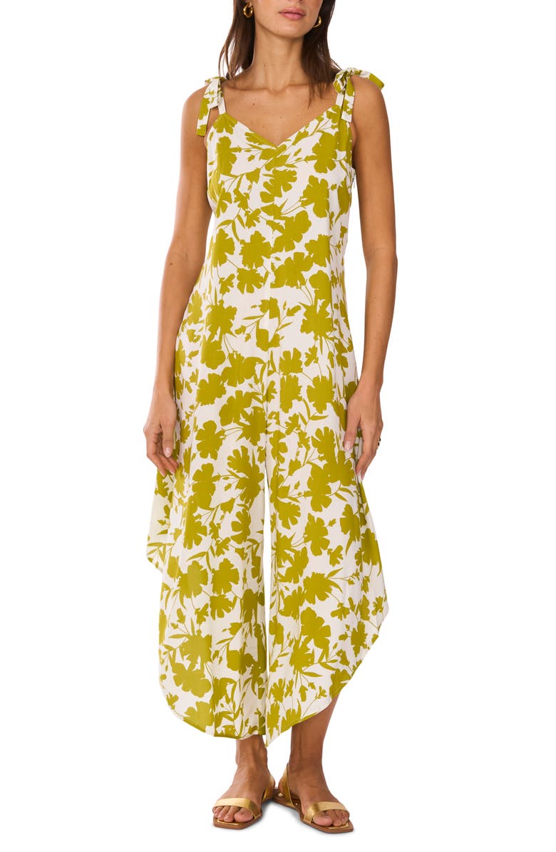 Vince Camuto Print Tie Strap Wide Leg Jumpsuit, Main, color, 