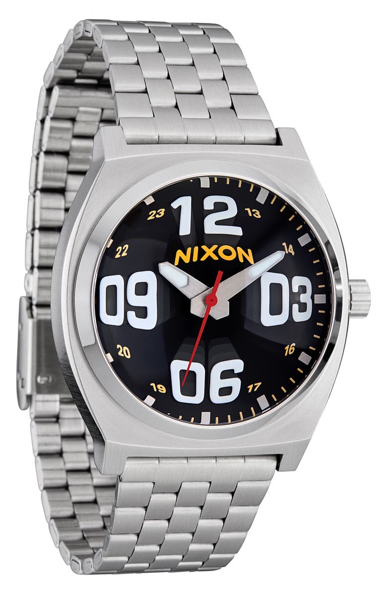 Nixon The Time Teller Fisheye Bracelet Watch, 37mm, Main, color, Fisheye / Silver / Black