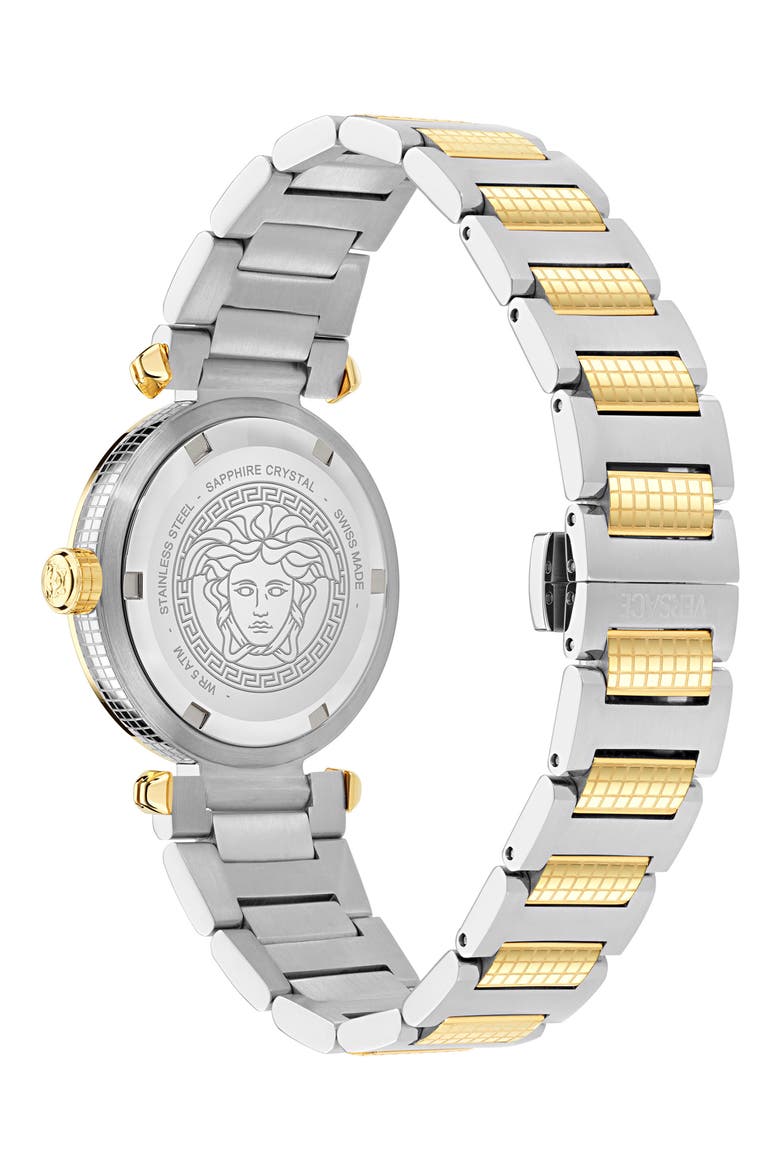 Greek Bracelet Watch, 35mm, Alternate, color, WHITE/ TWO TONE