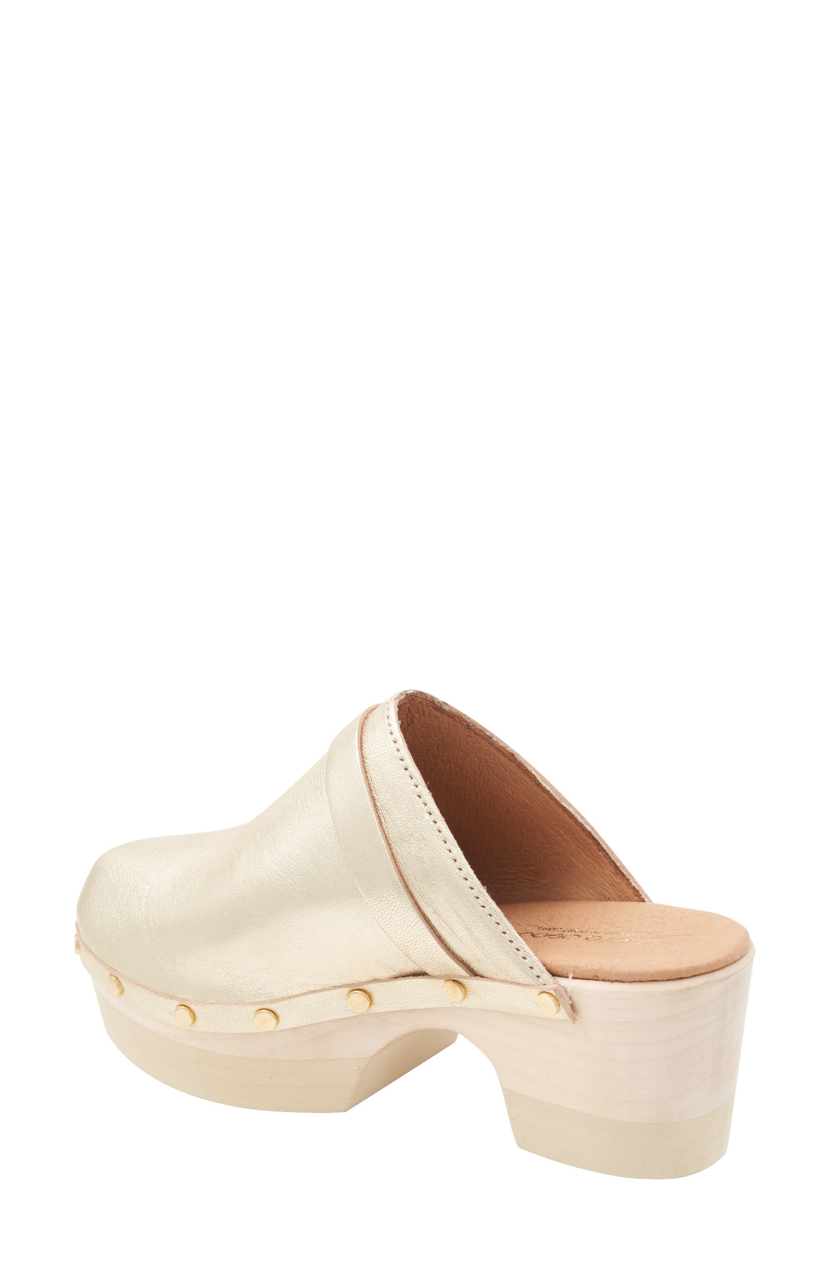 André Assous Olivia Clog, Alternate, color, White/Gold