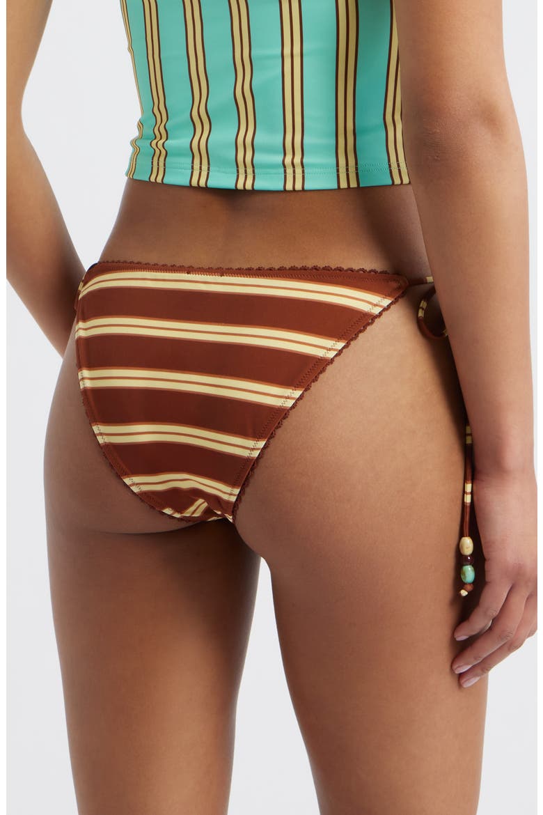 Trudi Stripe Reversible String Bikini Bottoms, Alternate, color, BROWN/ TEAL MULTI