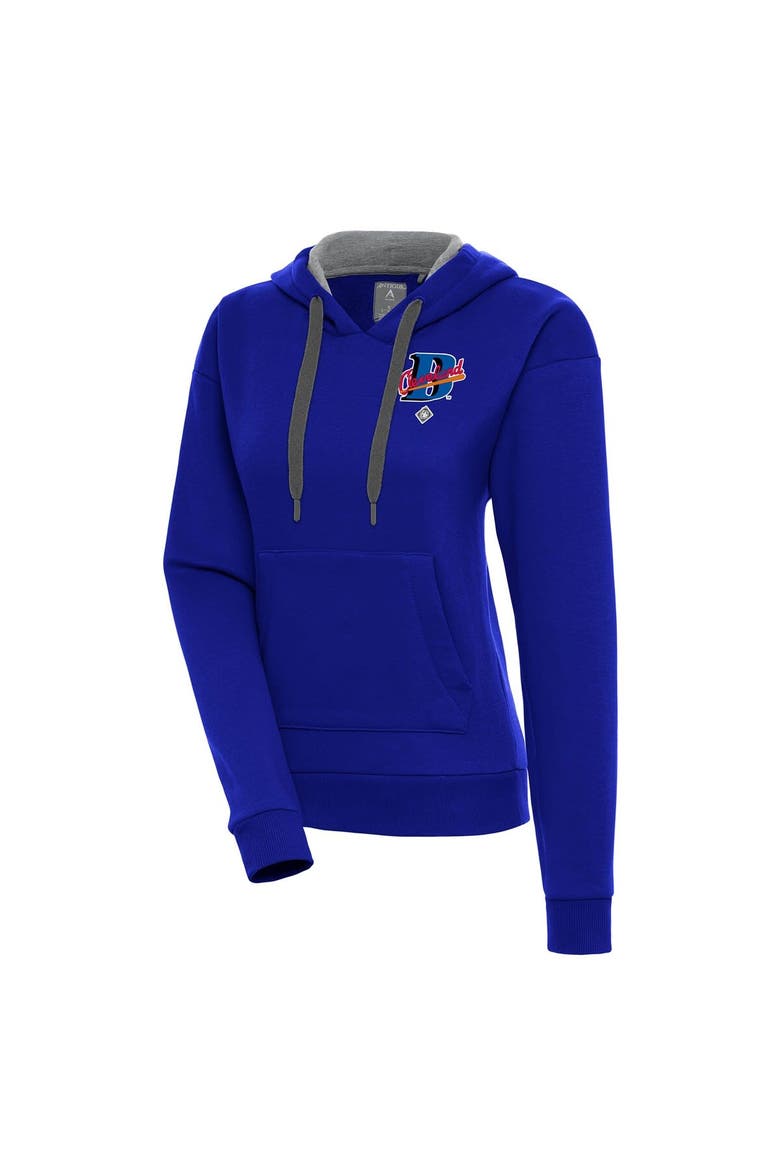 Women's Antigua Royal Cleveland Buckeyes Victory Pullover Hoodie, Main, color, Royal