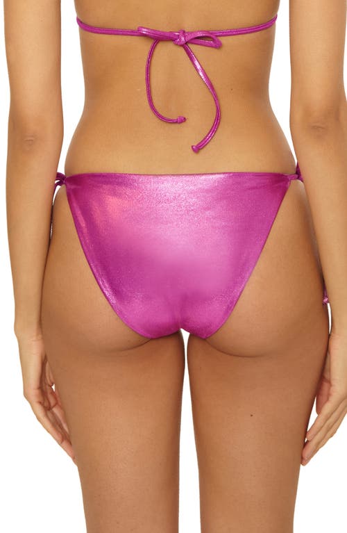 Becca Liquid Metal Side Tie Bikini Bottoms In Purple