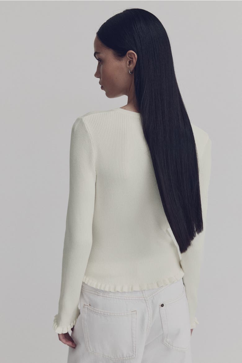 Rib-knit Top, Alternate, color, White