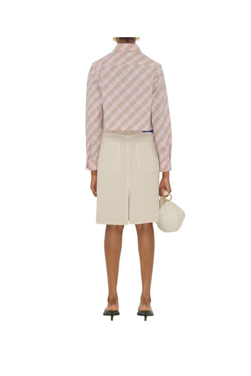Burberry Vintage Check Cropped Buttoned Shirt In Floss