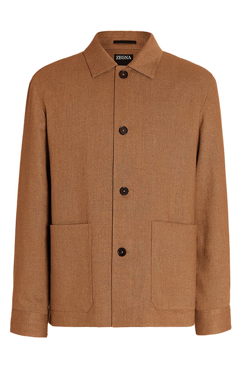 ZEGNA Silk & Linen Blend Chore Jacket, Alternate, color, 