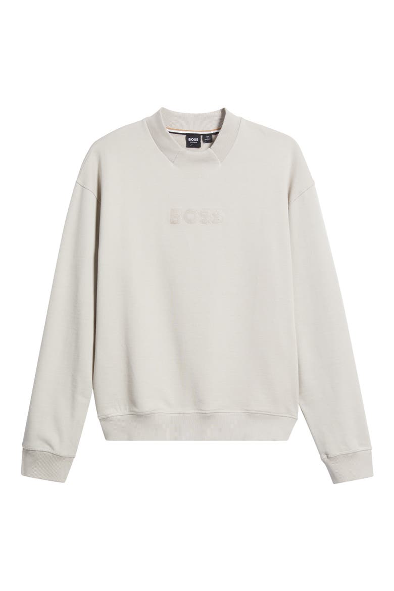 Cotton French Terry Crewneck Sweatshirt, Alternate, color, OPEN GREY