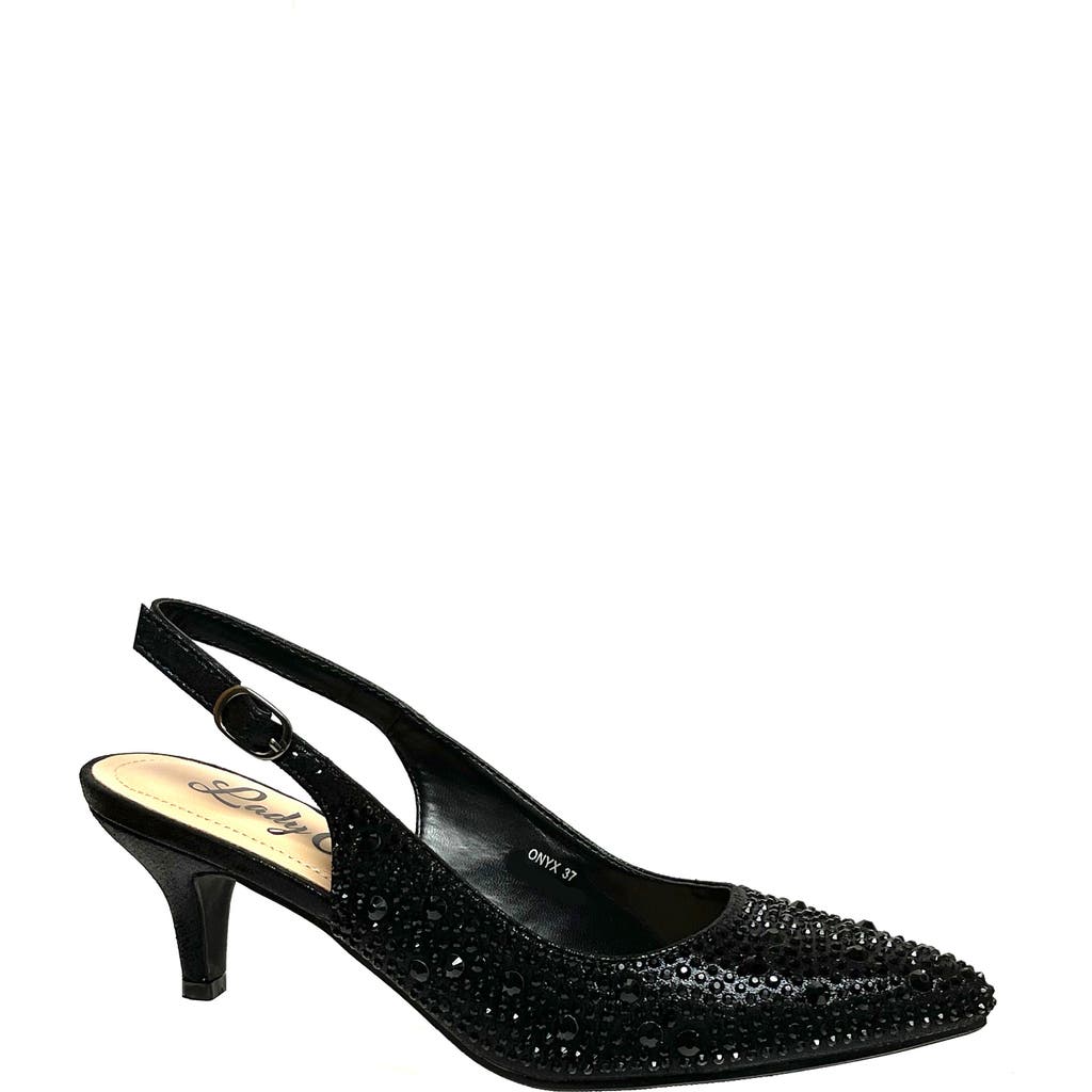 Lady Couture Onyx Rhinestone Slingback Pump In Black
