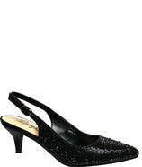 LADY COUTURE Onyx Rhinestone Slingback Pump