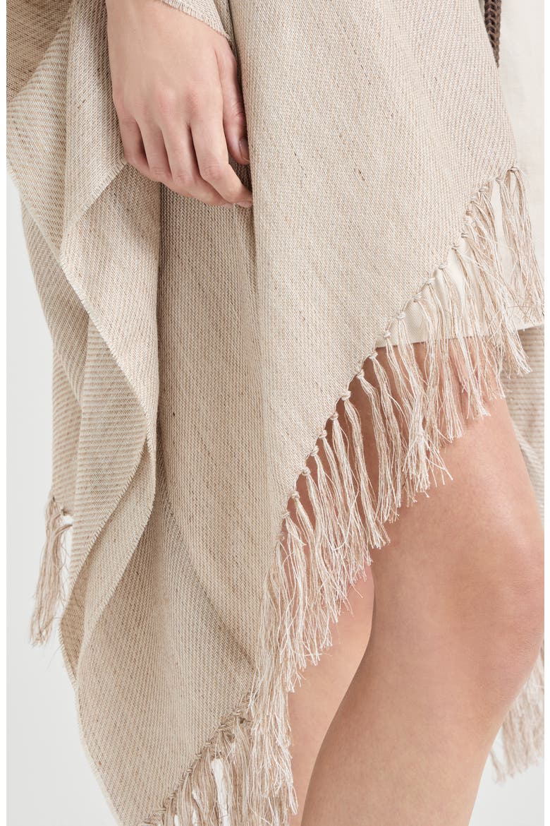 Linen cover poncho, Alternate, color, Beige