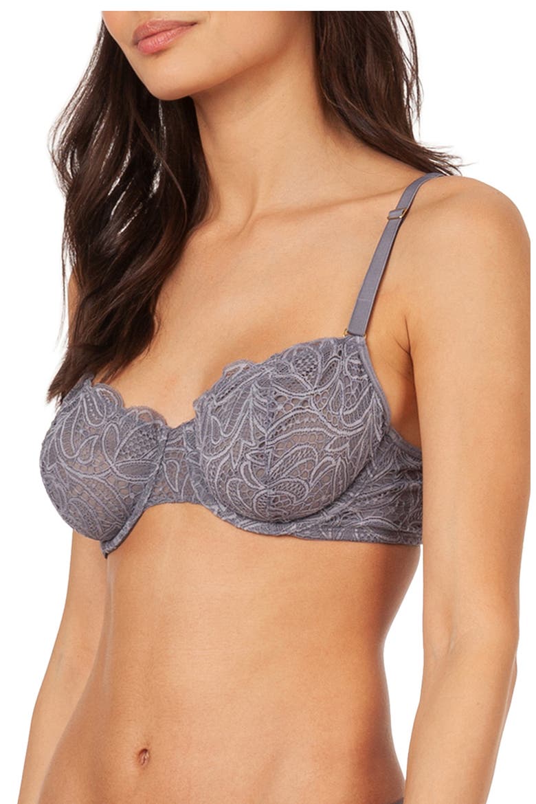 The Unlined Underwire Scalloped Lace Bra, Alternate, color, SMOKE