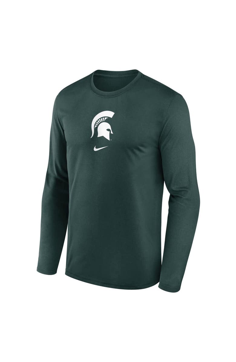 Nike Men's Nike Green Michigan State Spartans On-Court Basketball Shootaround Performance Long Sleeve T-Shirt, Alternate, color, Green