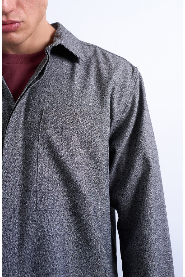 Relaxed Fit Textured Button-Up Shirt, Alternate, color, GREY