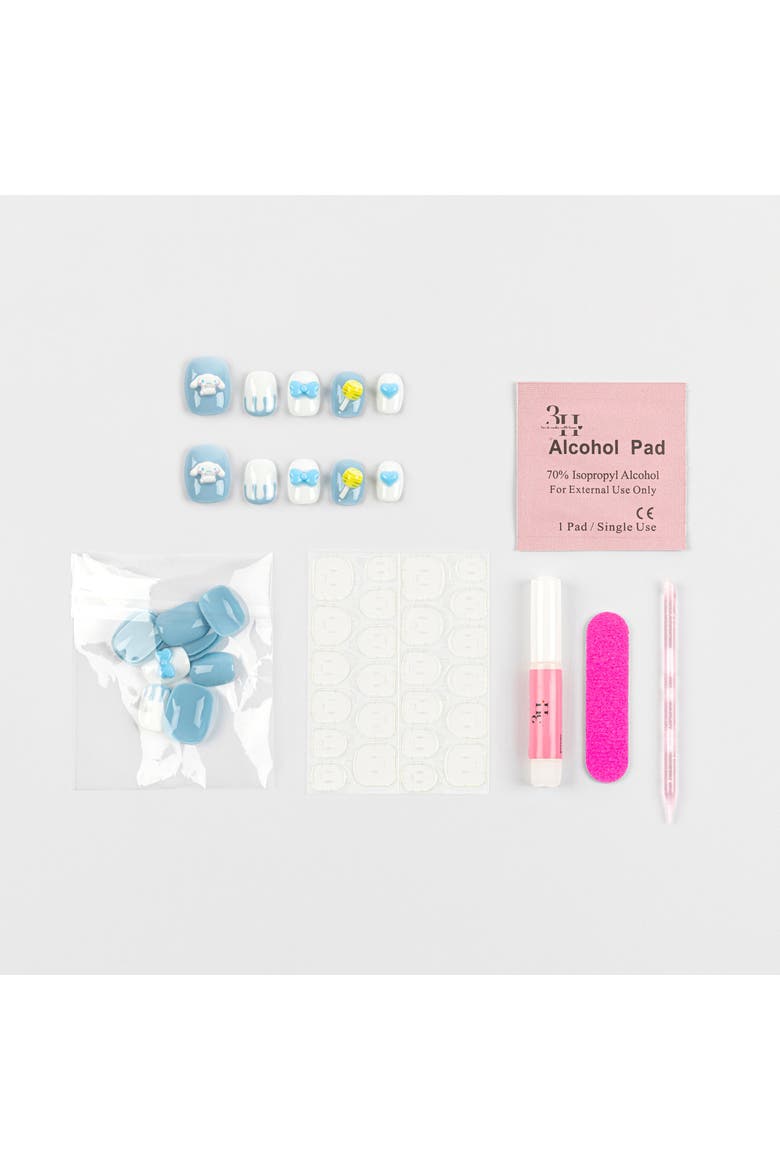 Cinnamoroll 3D Luxury Handmade Press-On Nails - 24-Piece Kit, Alternate, color, Baby Blue, White