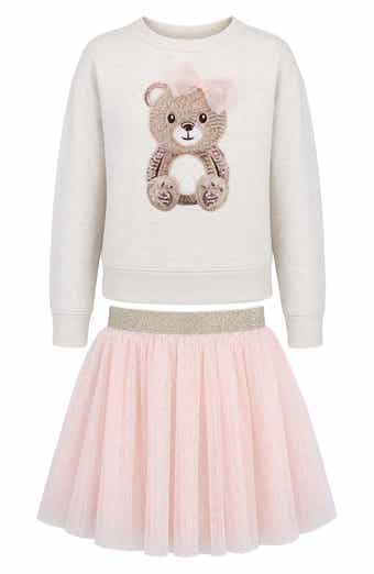 Kids' 2-Piece Bear Sweatshirt and Skirt Set