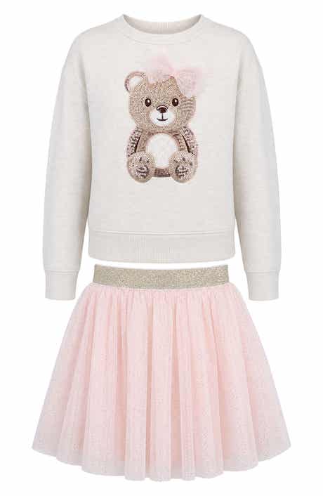 Kids' 2-Piece Bear Sweatshirt and Skirt Set