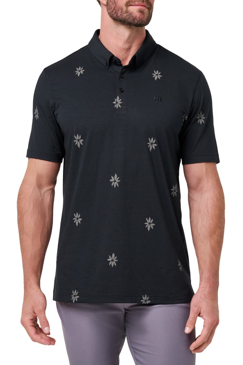 Rome Around Floral Button Down Polo, Main, color, BLACK