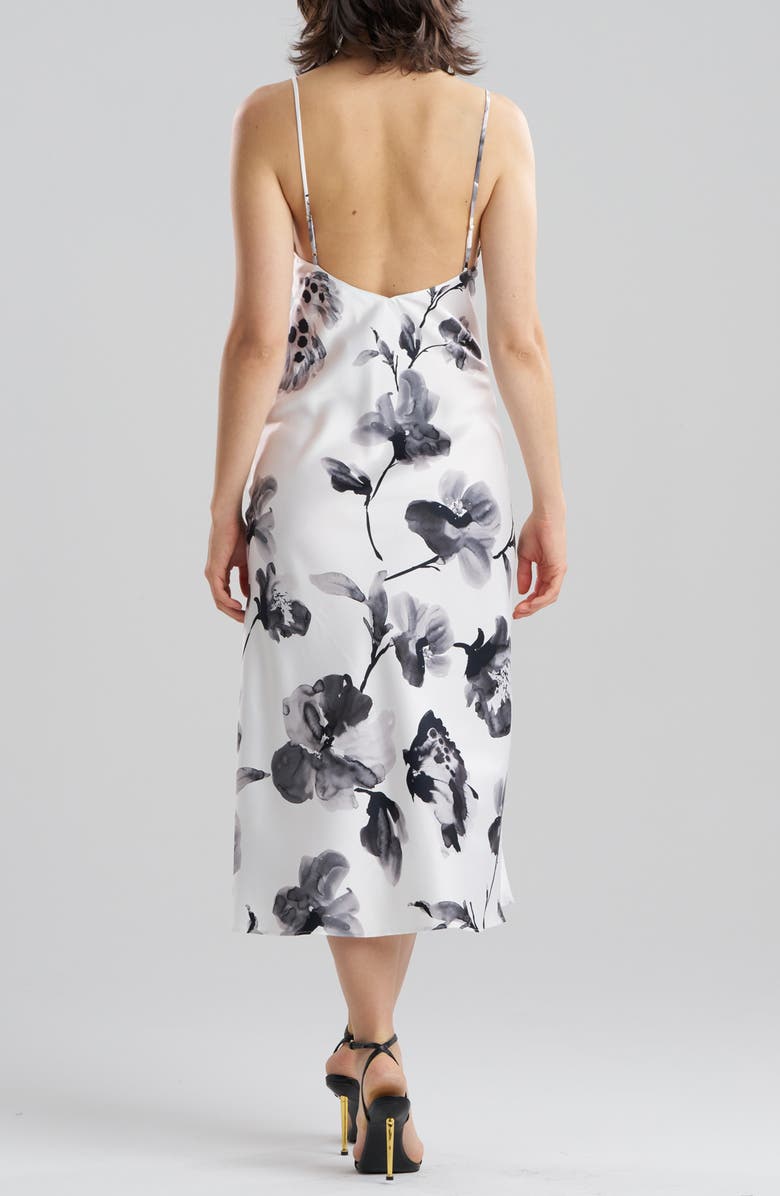 Natori Aurelia Floral Charmeuse Nightgown, Alternate, color, Warm White