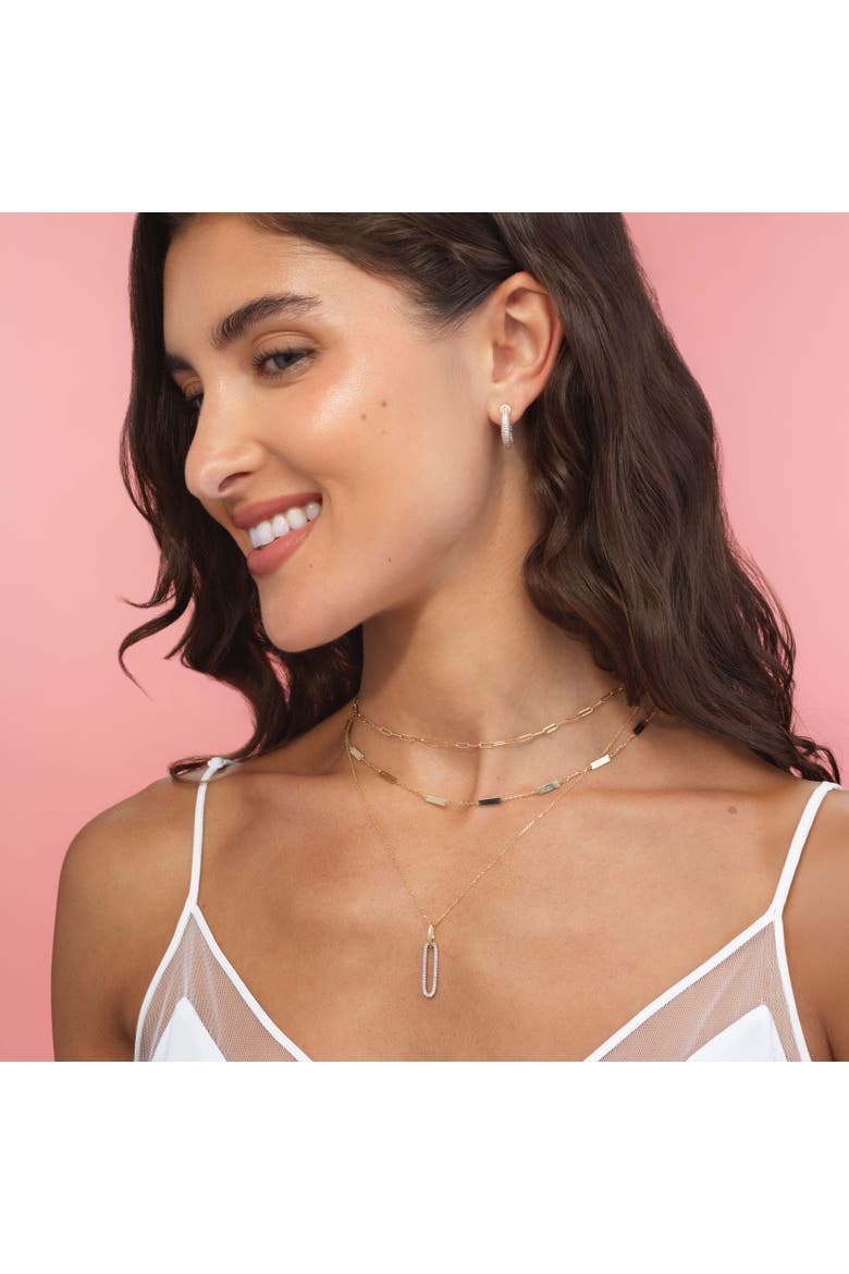 Diamond Paperclip Necklace, Alternate, color, Yellow Gold