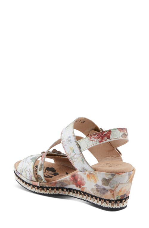 L'artiste By Spring Step Blissful Slingback Platform Wedge Sandal In Ice Multi