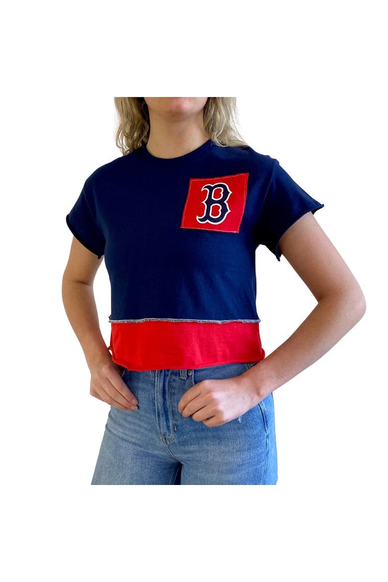 Women's Refried Apparel Navy Boston Red Sox Cropped T-Shirt, Alternate, color, Navy