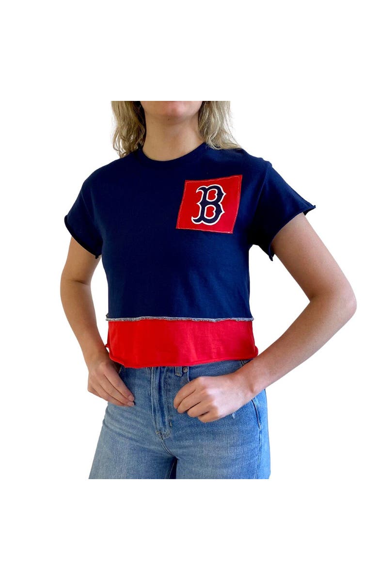 REFRIED APPAREL Women's Refried Apparel Navy Boston Red Sox Cropped T-Shirt, Alternate, color, Navy