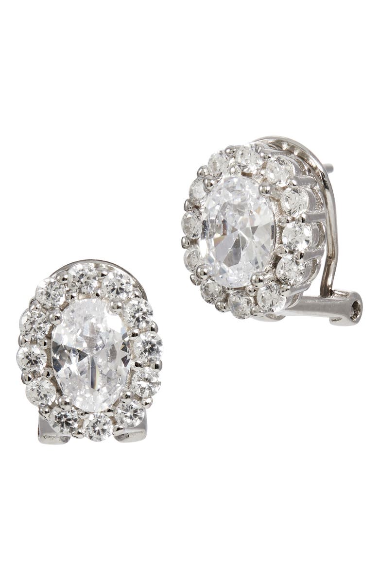 SAVVY CIE JEWELS Sterling Silver Cubic Zirconia Earrings, Main, color, White
