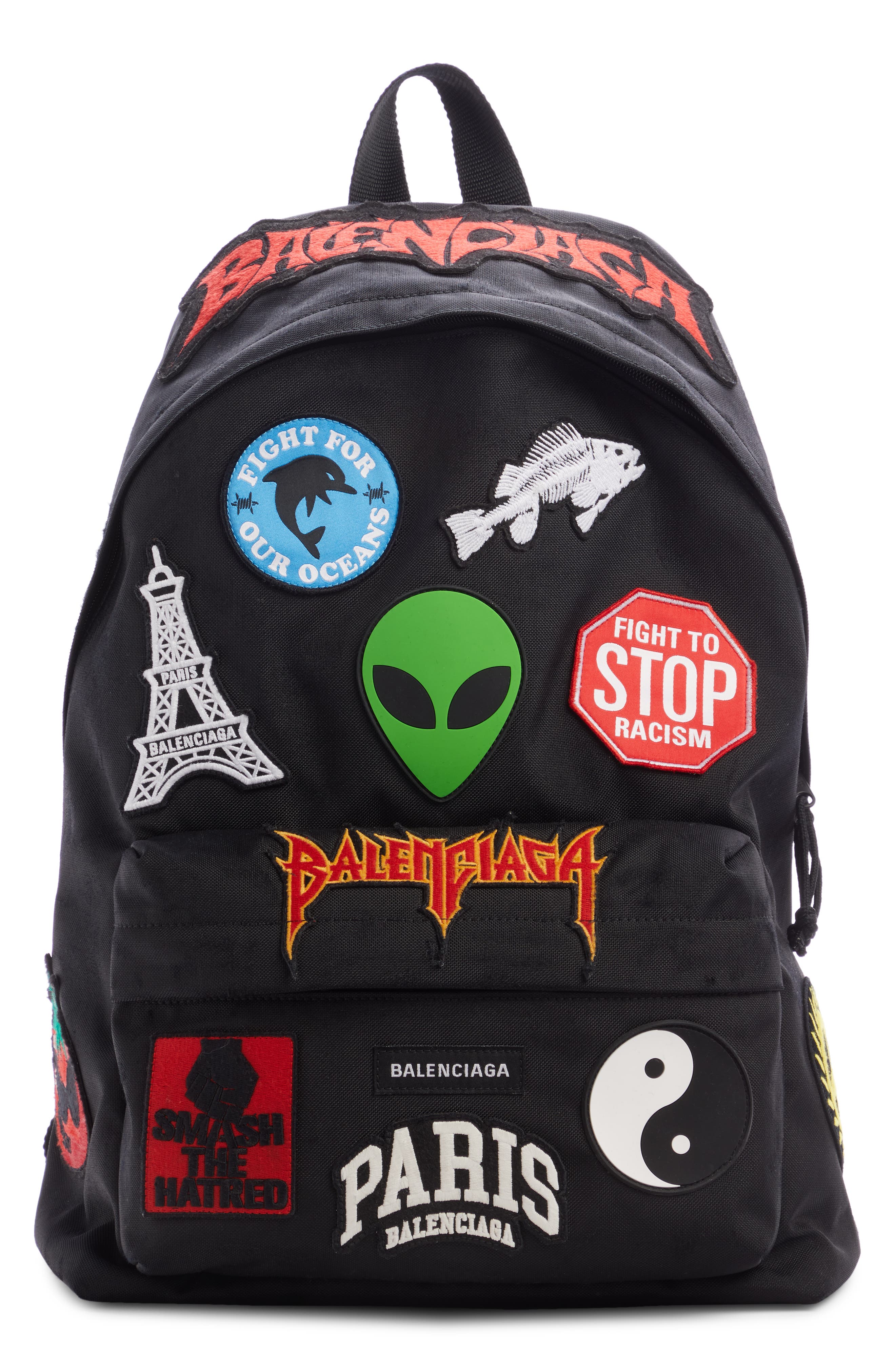 Balenciaga Explorer Patch Backpack, Main, color, 