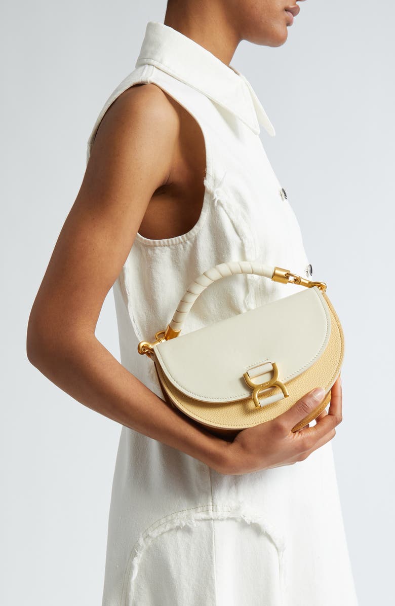 Chloé Small Marcie Colorblock Leather Top Handle Bag, Alternate, color,