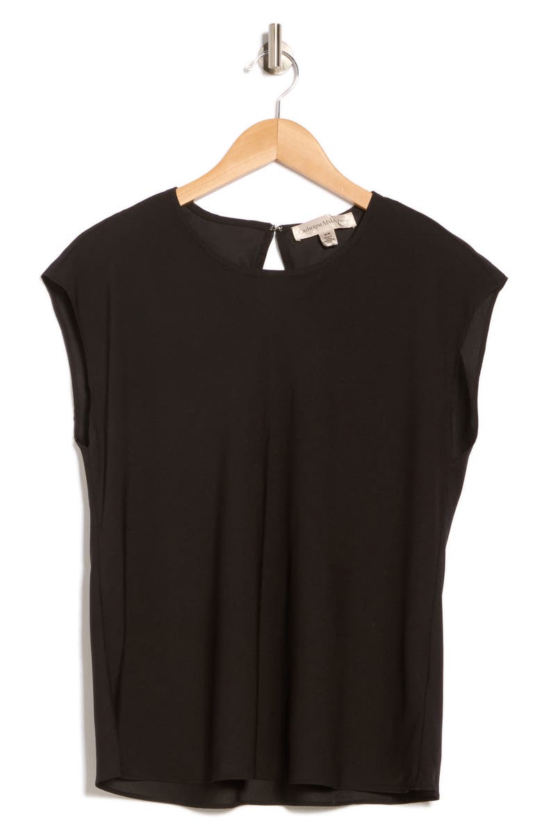 Catherine Malandrino Cap Sleeve Top, Alternate, color, Black